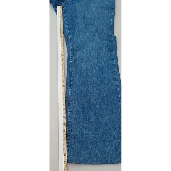 KIKIT Jeans Women 12 (36x29) Stretch Boot Cut Denim Blue Embroidered Pockets Y2K - Picture 7 of 16